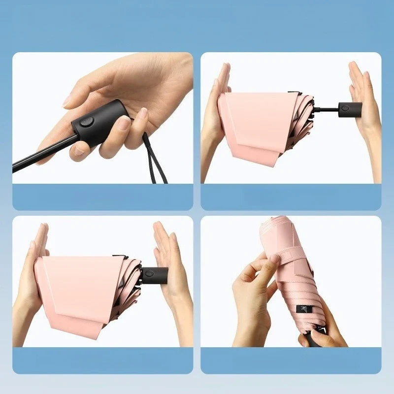 Ultra-light Portable Ultraviolet Protective Umbrella Sun-proof Folding Manual Umbrella Sunny Rain Dual Use 6-Bone Umbrella