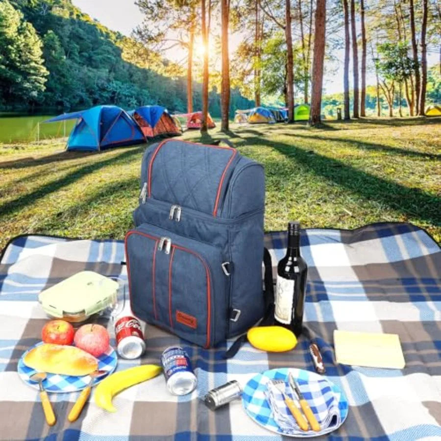 Picnic Basket Backpack in Blue
