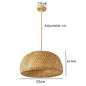 Bamboo Hand Weaving Ceiling Lights 30cm Hanging LED Ceiling Lamp Chandelier Fixture Rattan Hand Craft Woven Home Bedroom Decor