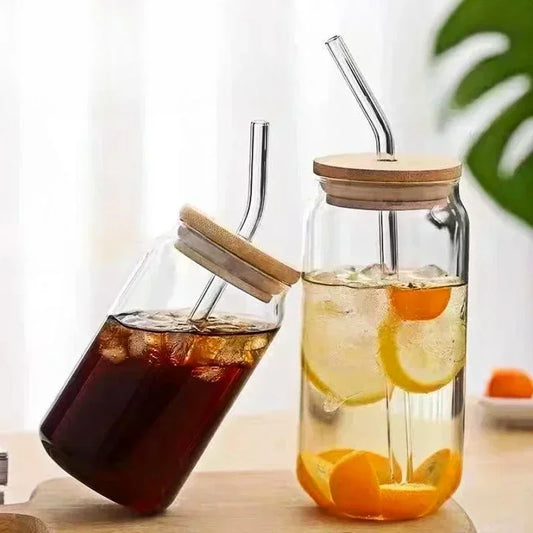 Glass Cup with Bamboo Lid