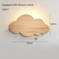 Wood grain cloud wall lamp with dimmer switch LED Wall light Children Room Nursery Room Bedroom Bedside Wall Lights