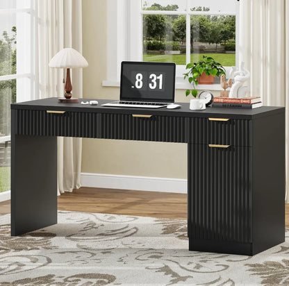 60" Executive Desk w/ Fluted Wood Drawers