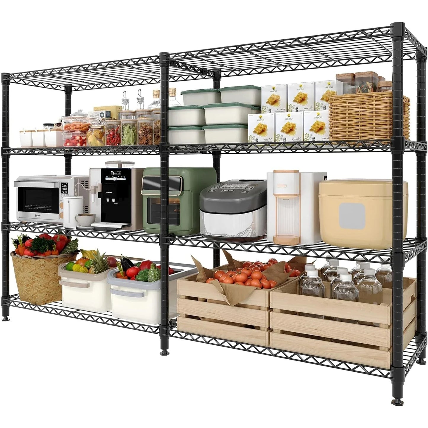 Heavy Duty 4-Tier Storage Adjustable Metal Wire Shelves