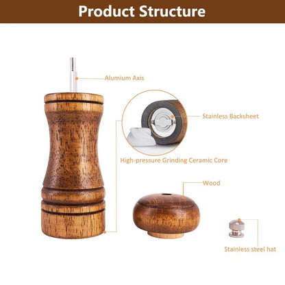 Salt/Pepper/Chili Wood Grinder