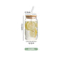 Transparent Glass Cup with Wooden Lid and Straw