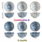 Japanese - style blue and white hand - painted 4.5 - inch ceramic bowl, retro - style rice bowl for home use.