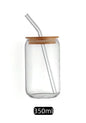 350ml/550ml Glass Cup Cola Cold Drink Water Cup with Bamboo Lid Coffee Milk Juice Straw Mug Beer Can Drink Home Breakfast Cup