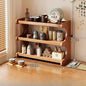 Simple Tiers Desktop Storage Rack Compact Space-saving Wood Tabletop Stand Multi-functional Sturdy Desk Bookshelf Seasoning