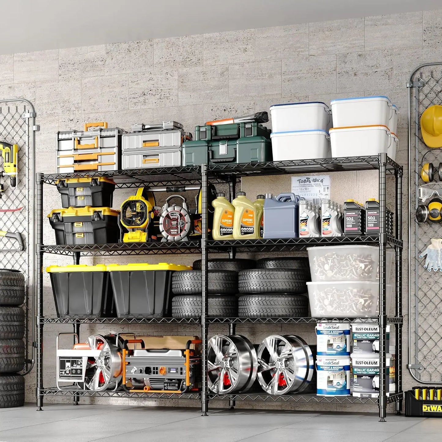 Heavy Duty 4-Tier Storage Adjustable Metal Wire Shelves