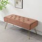 Modern Tufted Velvet Entryway Bench with Gold Metal Legs