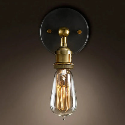 American Single Head Wall Lamp, Industrial Style Retro Bedroom, Living Room, Study, Hallway, Staircase E27 Wall Lamp