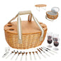 Insulated Wicker Picnic Basket for 4