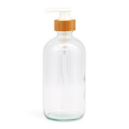 Clear Glass Bottle with Pump Dispenser 500ml