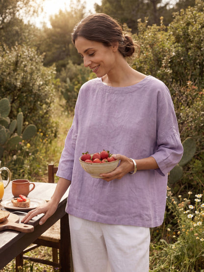 AURORA Boatneck 3/4 Length Sleeve Top