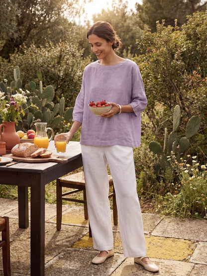 AURORA Boatneck 3/4 Length Sleeve Top
