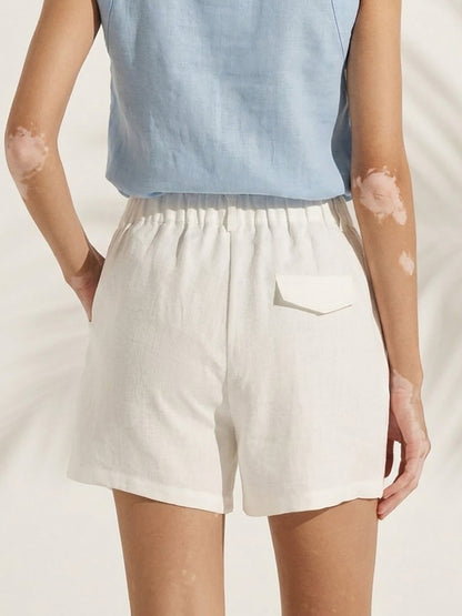 ELLEN Pleated Linen Shorts