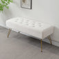 Modern Tufted Velvet Entryway Bench with Gold Metal Legs