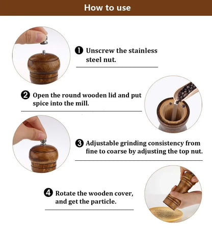 Salt/Pepper/Chili Wood Grinder