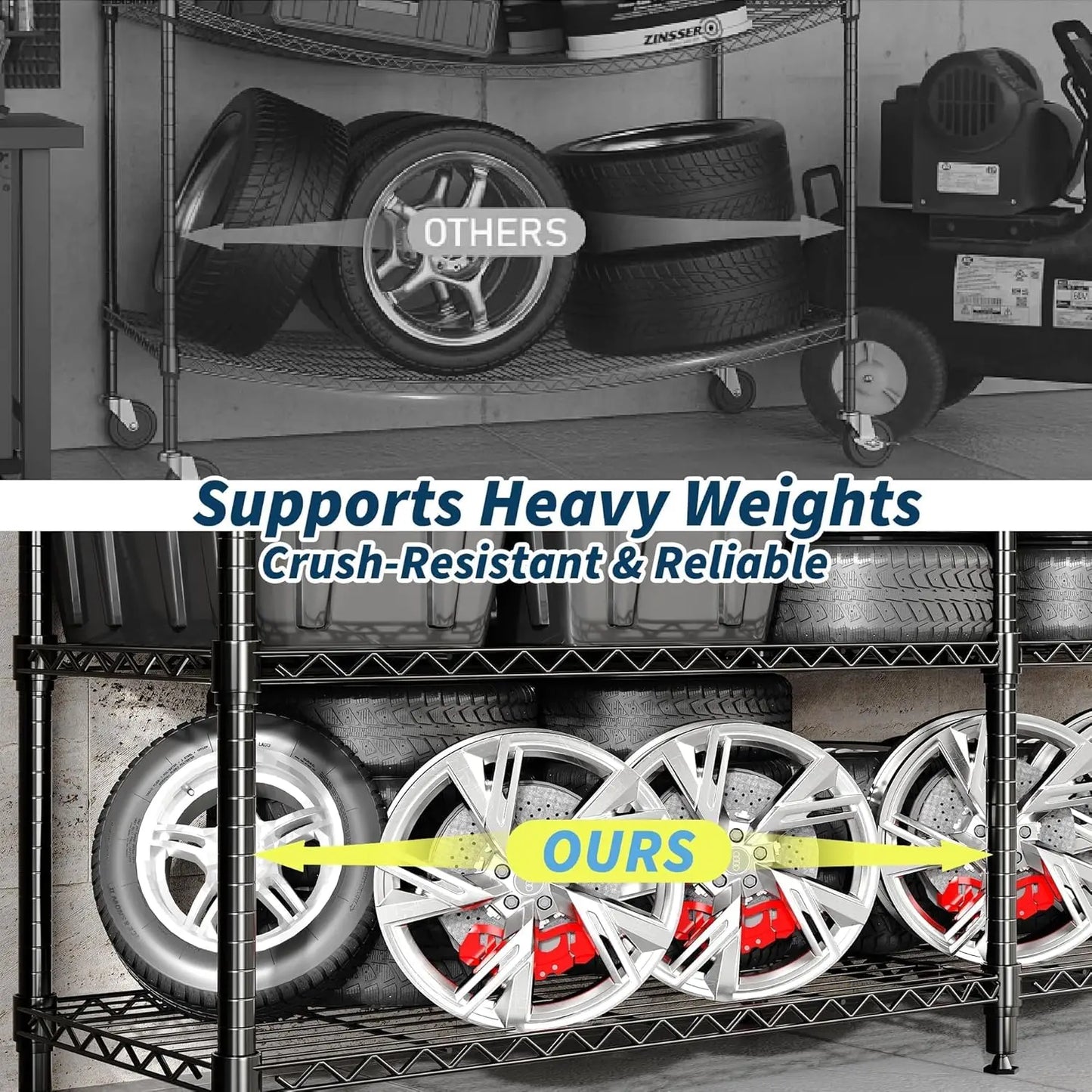 Heavy Duty 4-Tier Storage Adjustable Metal Wire Shelves