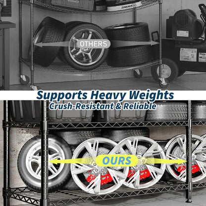 Heavy Duty 4-Tier Storage Adjustable Metal Wire Shelves