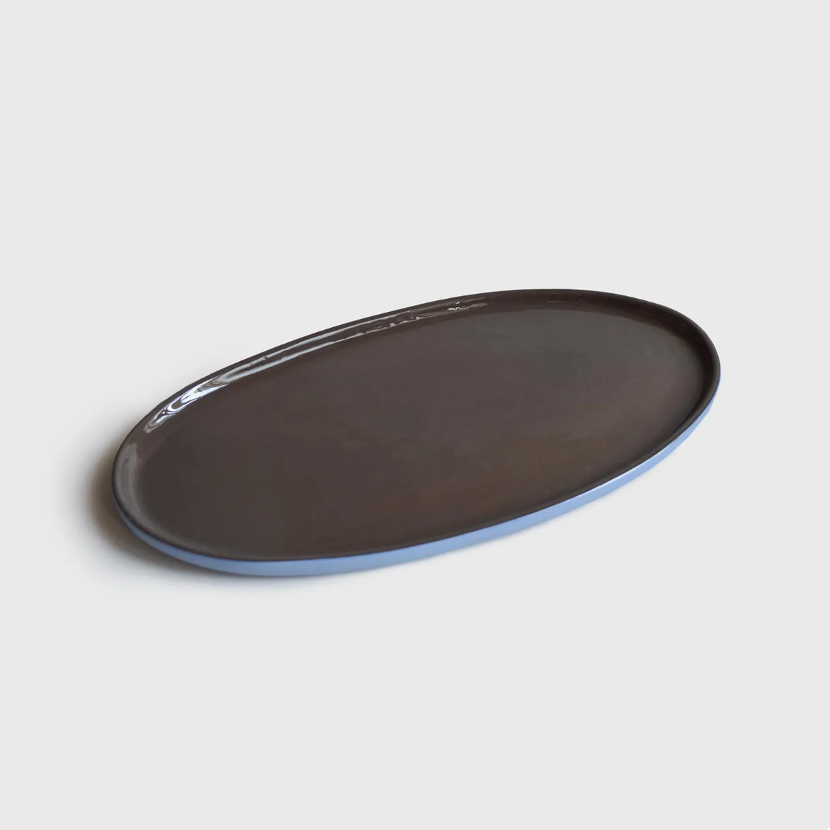 Forget-me-not/Chocolate Blue - Porcelain Oval Serving Platter