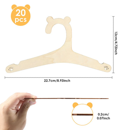 20Pcs Wooden Baby Hangers