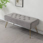 Modern Tufted Velvet Entryway Bench with Gold Metal Legs