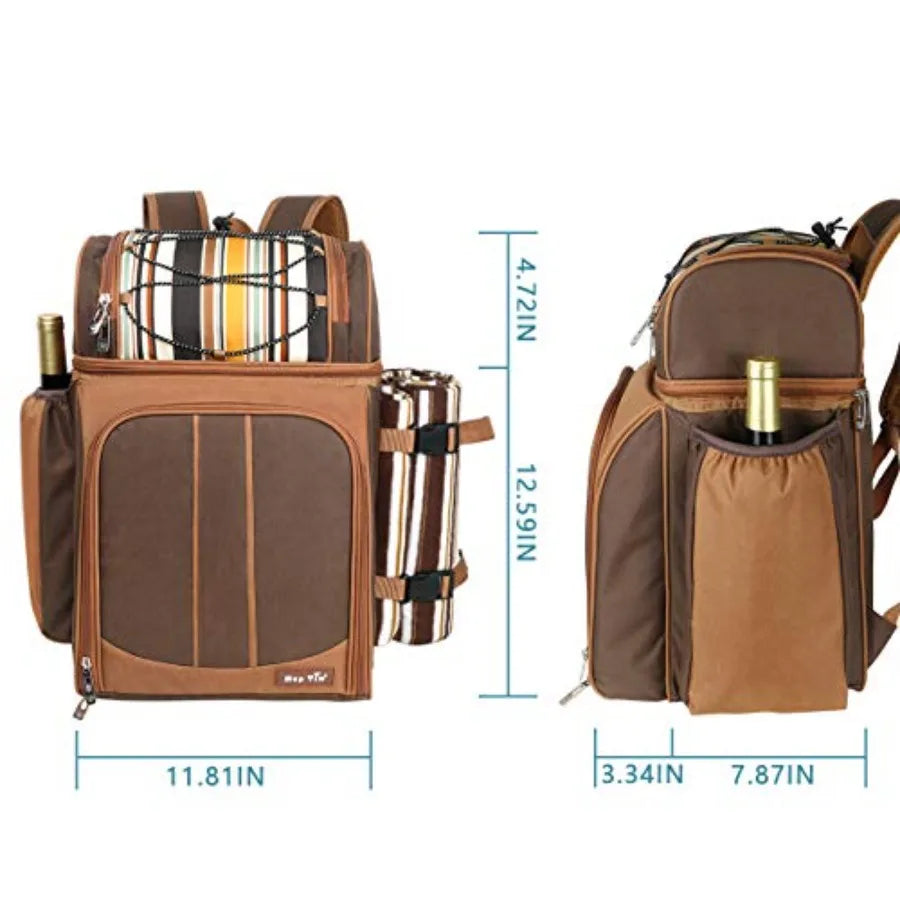 Picnic Basket Backpack in Brown