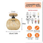 Retro Bamboo Pendant Lamp Woven Chandelier Hanging Lamp Handmade Rattan Pendant Light Fixture Restaurant Dining Room Indoor Ligh