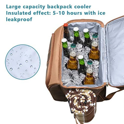 Picnic Basket Backpack in Brown