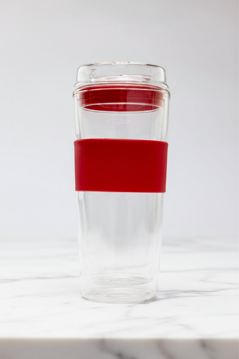 SipLux® Glass Travel Cup with Lid
