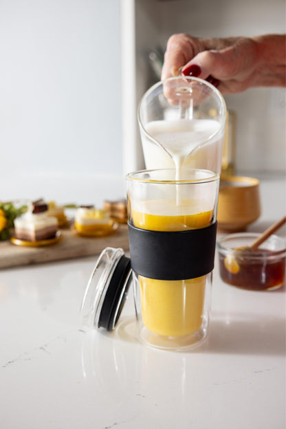 SipLux® Glass Travel Cup with Lid
