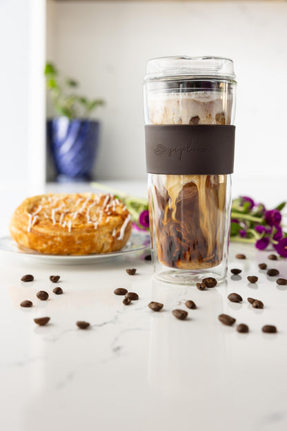 SipLux® Glass Travel Cup with Lid
