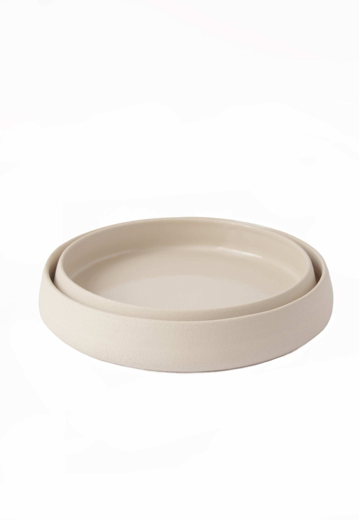 Transparent Glaze Stoneware Dinner Plates with High Sides