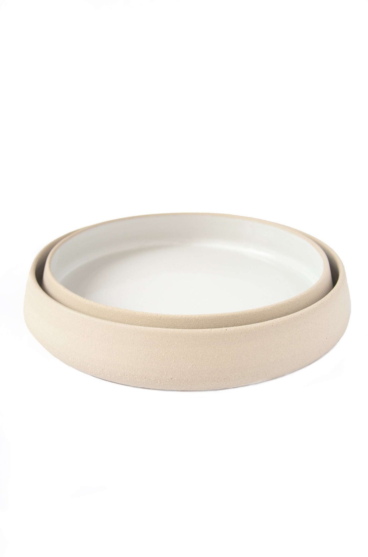 Stoneware Dinner Plates with High Sides
