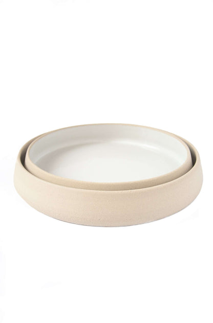 Stoneware Dinner Plates with High Sides
