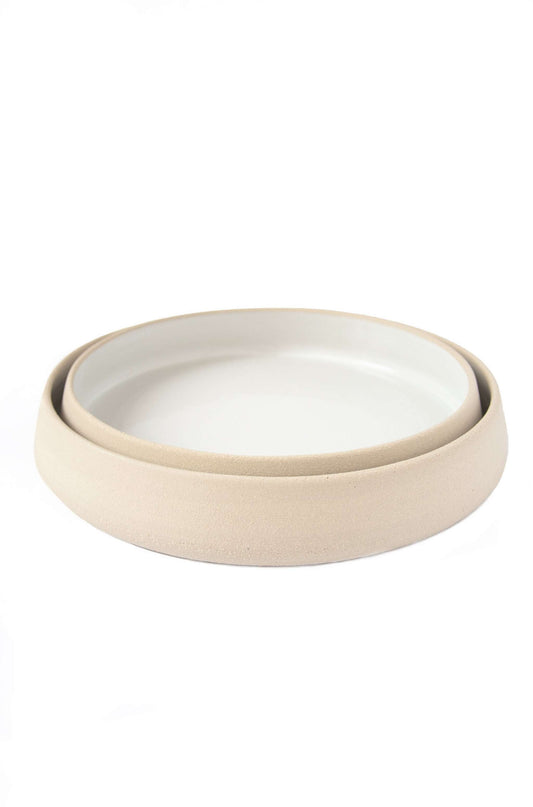 Stoneware Dinner Plates with High Sides