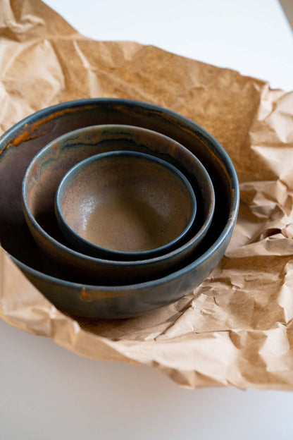 Rust - Stoneware Nesting Bowl Set