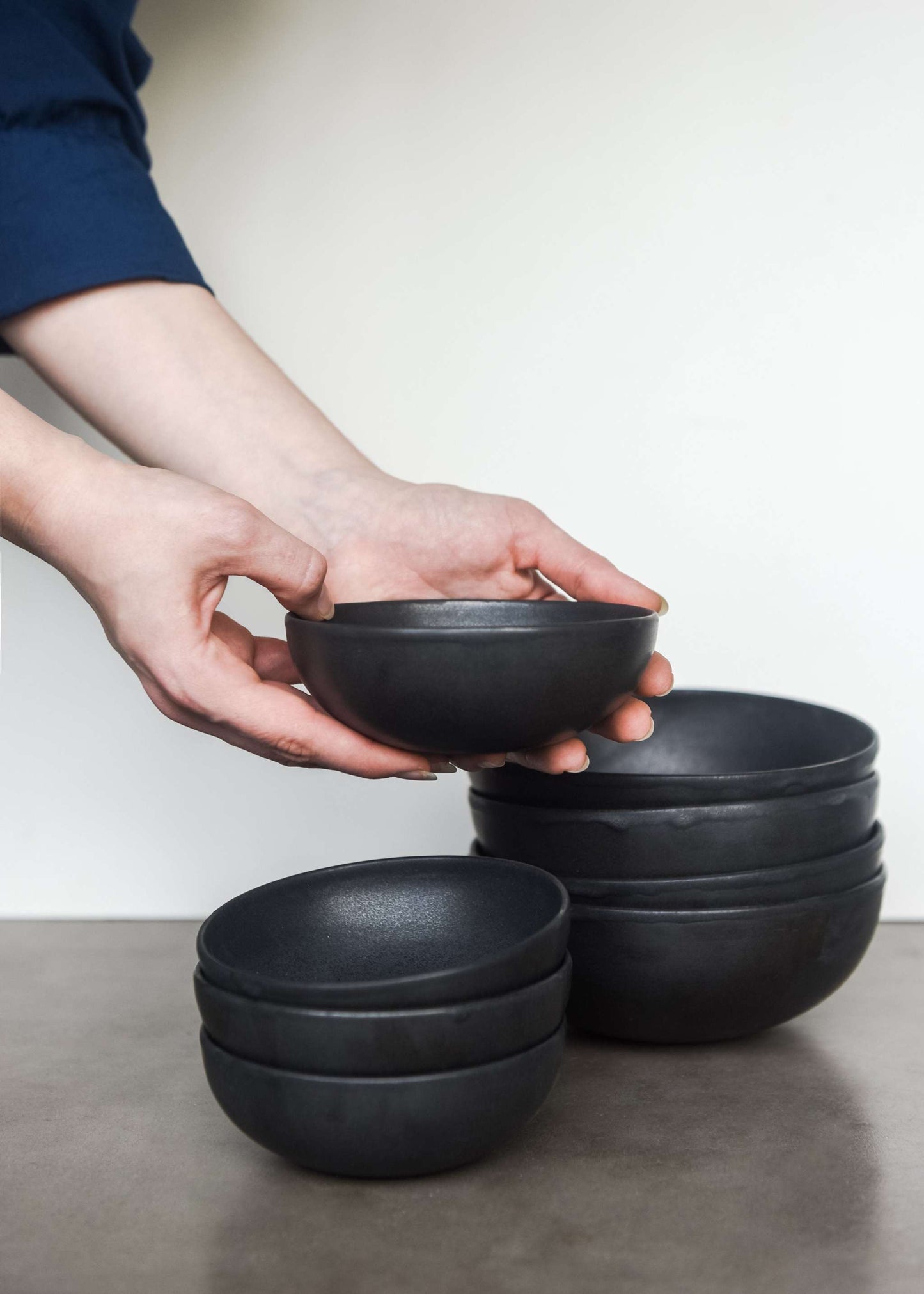 Black - Stoneware Sauce Bowl