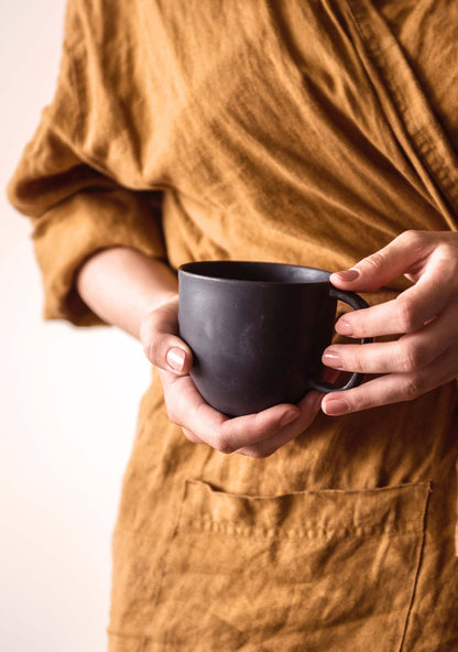 Black - Stoneware Coffee Mug