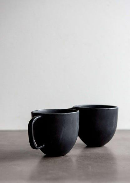 Black - Stoneware Coffee Mug