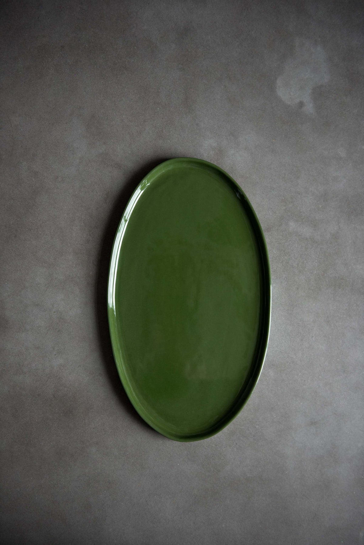 Green - Oval Porcelain Platter
