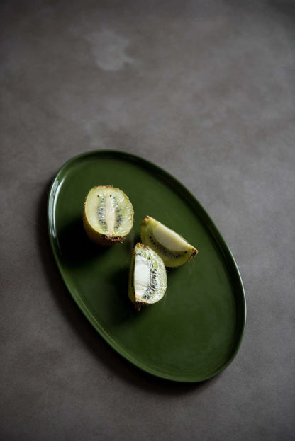 Green - Oval Porcelain Platter