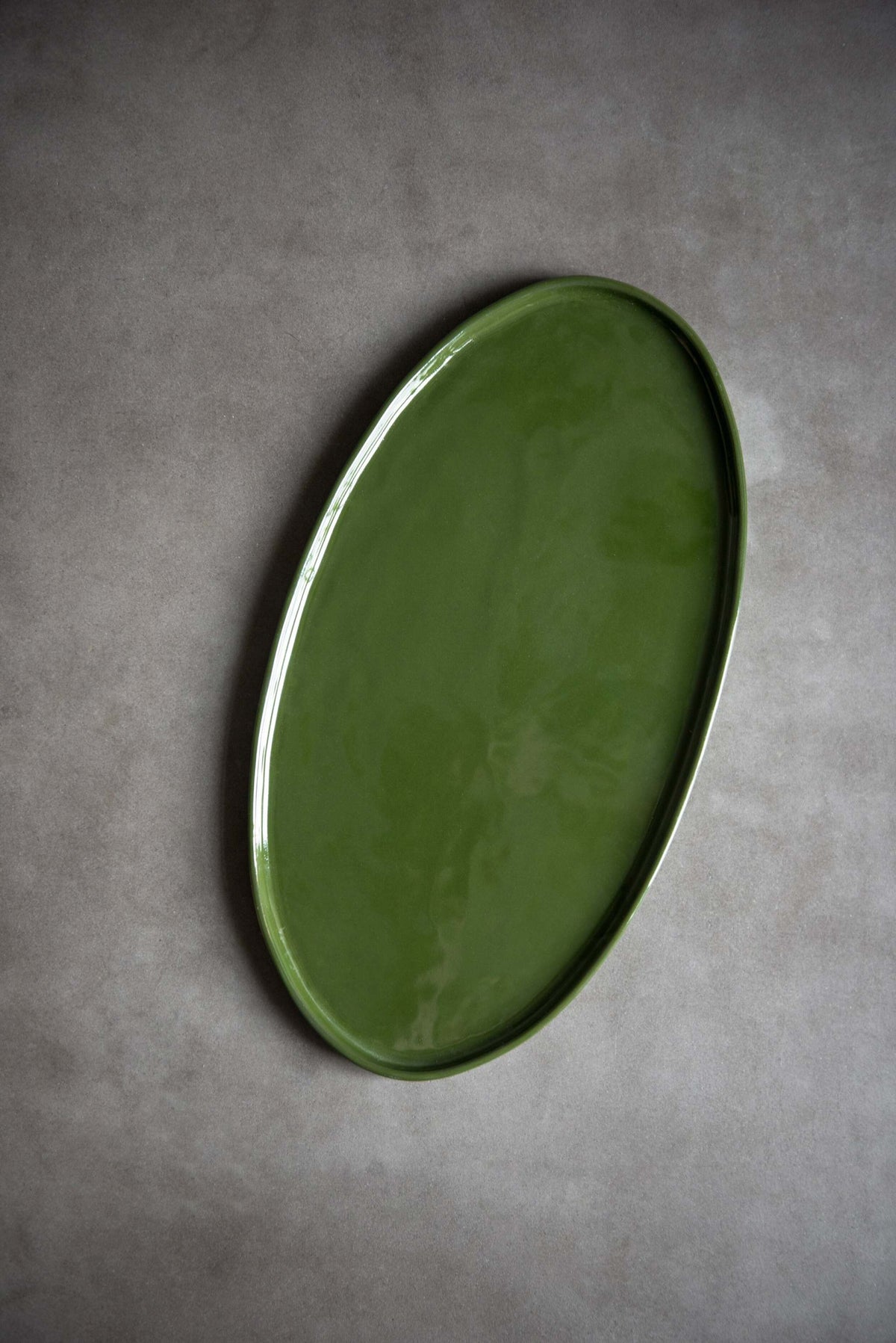 Green - Oval Porcelain Platter