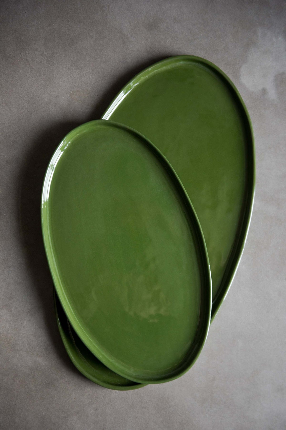 Green - Oval Porcelain Platter