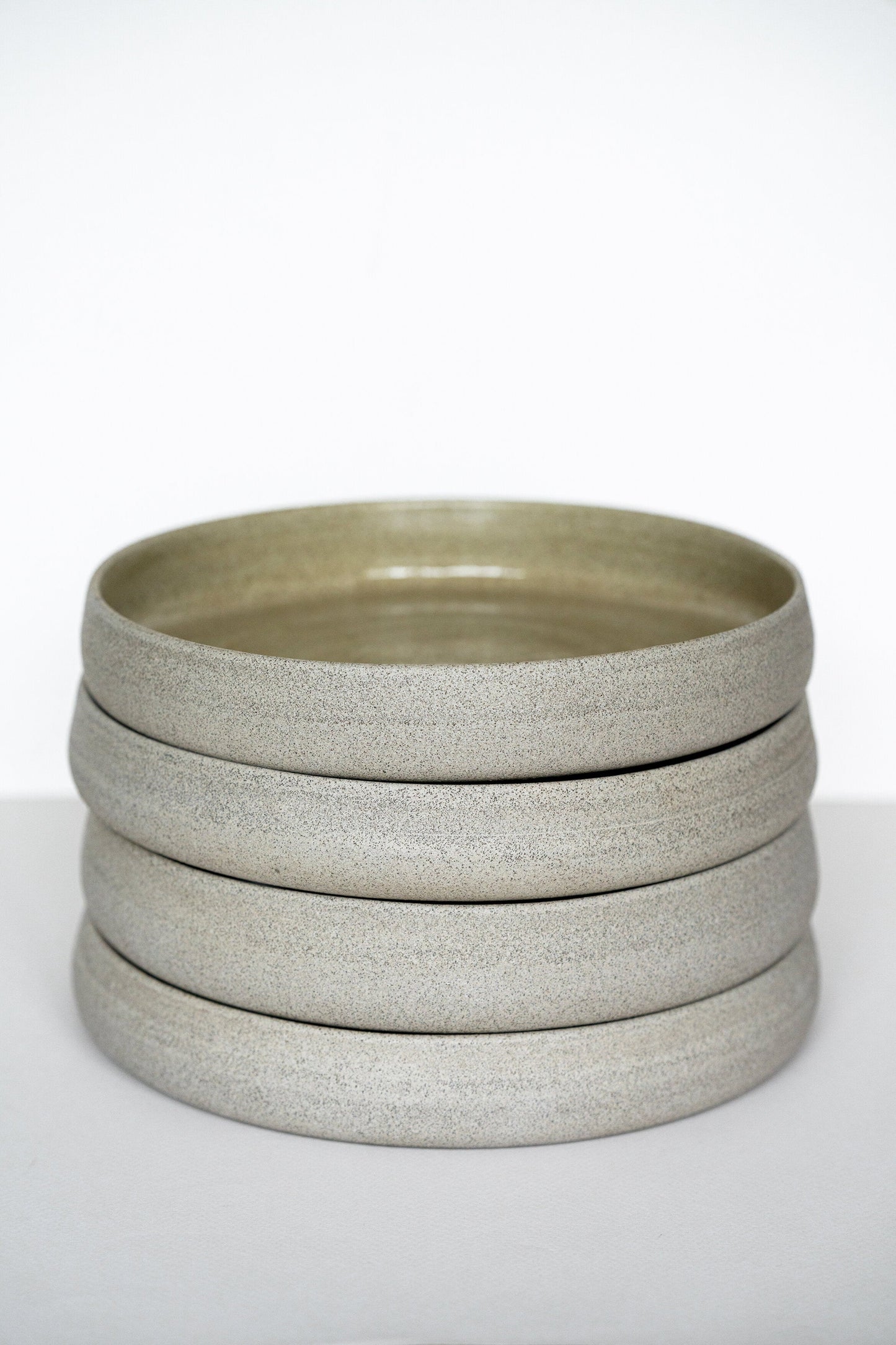 Concrete - Stoneware Dinner Plates with High Sides
