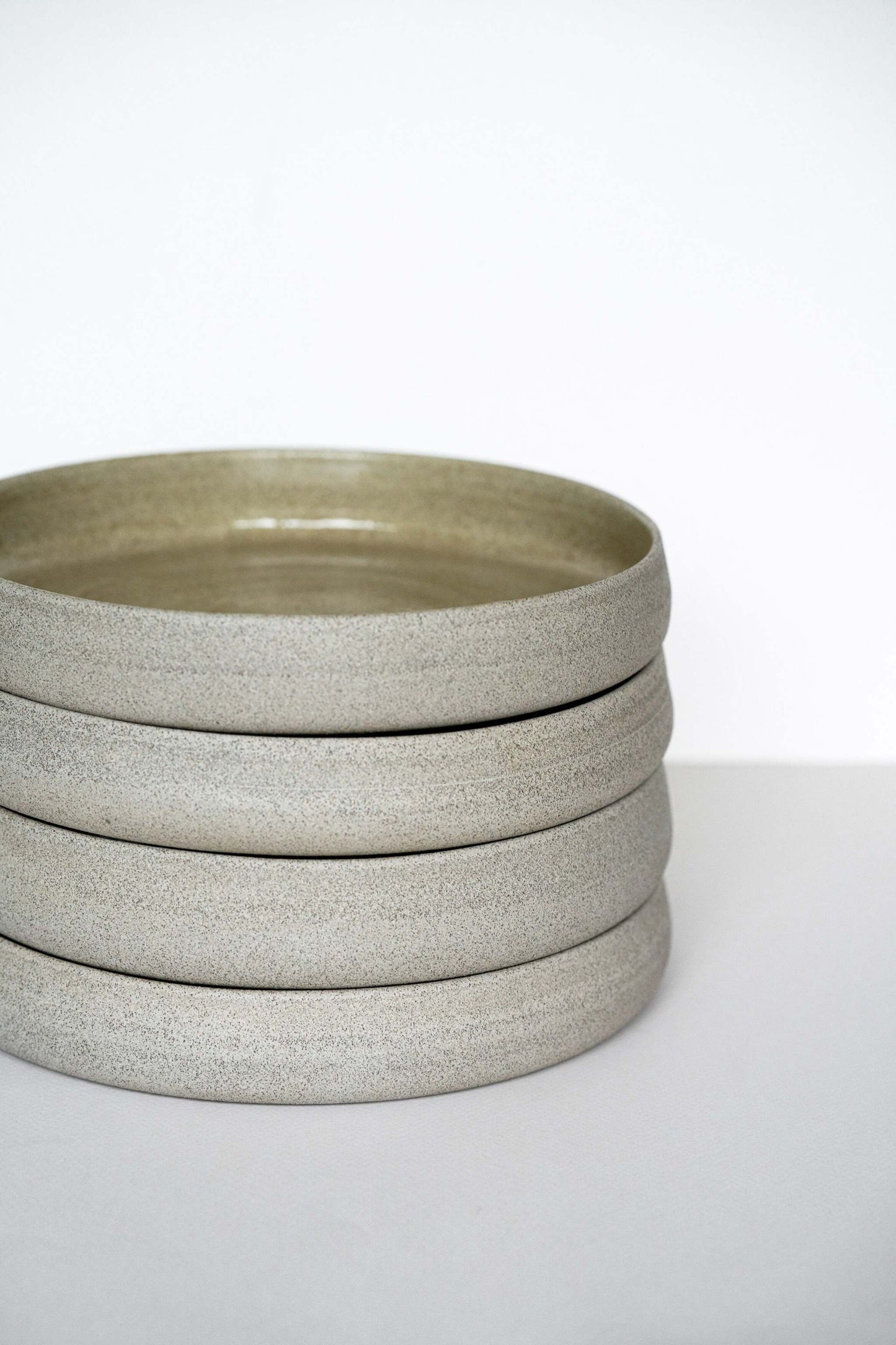 Concrete - Stoneware Dinner Plates with High Sides