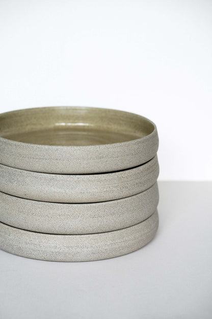 Concrete - Stoneware Dinner Plates with High Sides