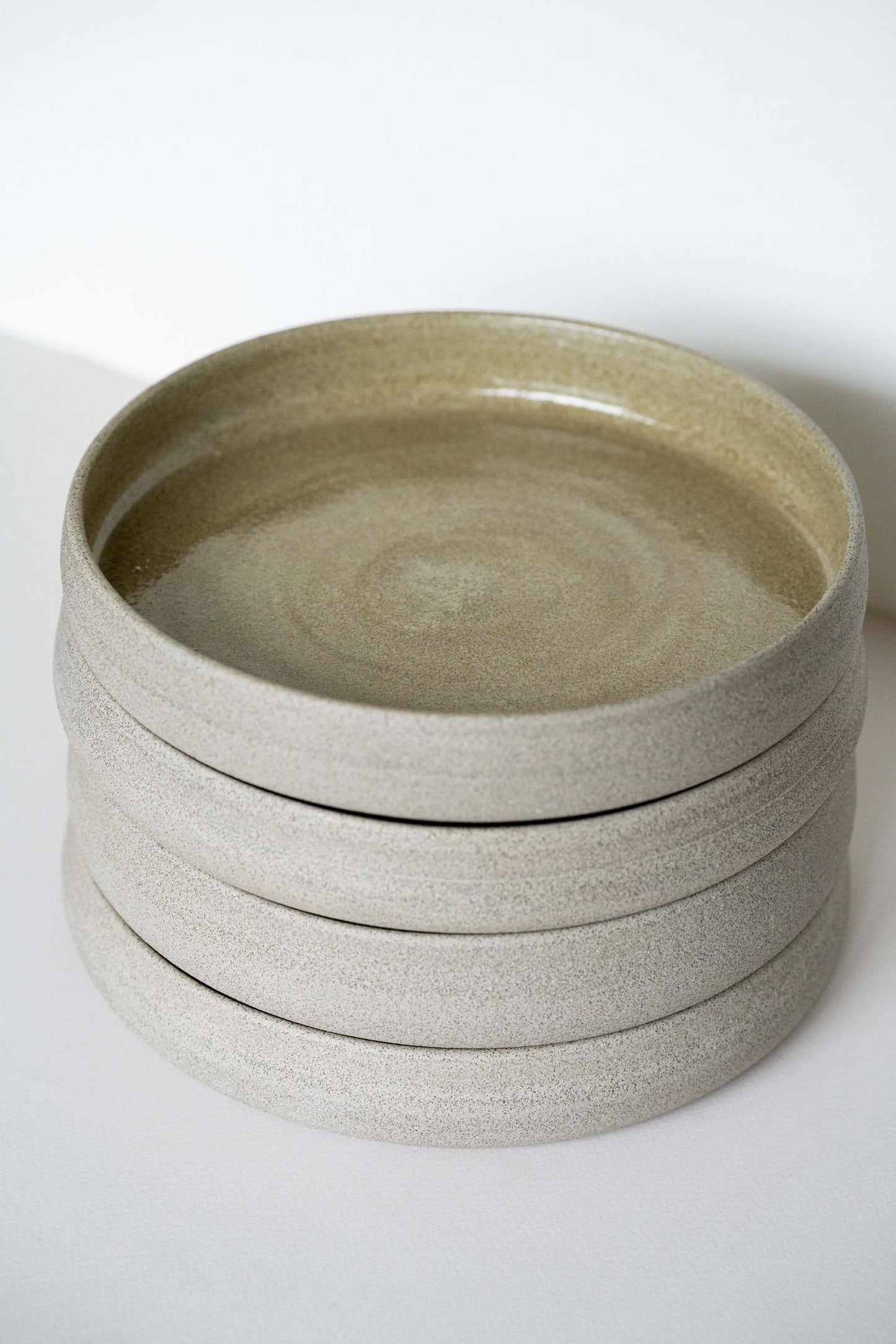 Concrete - Stoneware Dinner Plates with High Sides