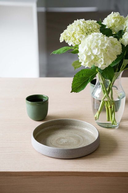 Concrete - Stoneware Dinner Plates with High Sides